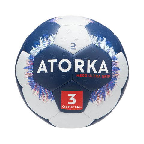 Ballon de handball adulte hybride H500 Taille 3 bleu et
