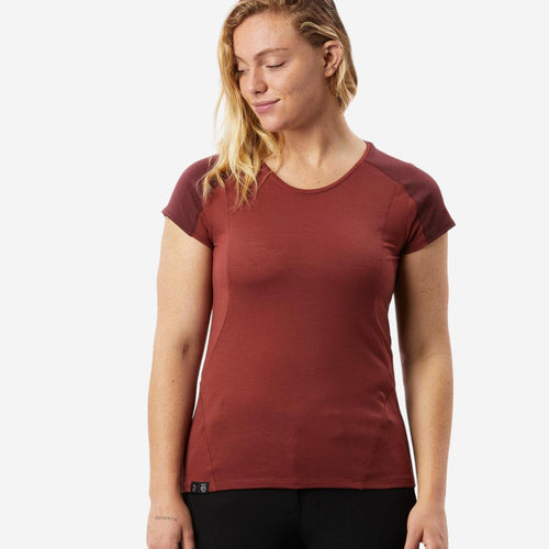 





T-shirt de trek manches courtes en laine mérinosFemme - MT500