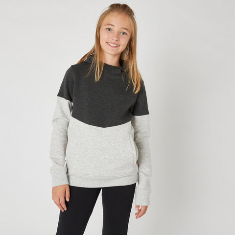 





Sweat à capuche enfant coton respirant - 500 gris chiné clair et