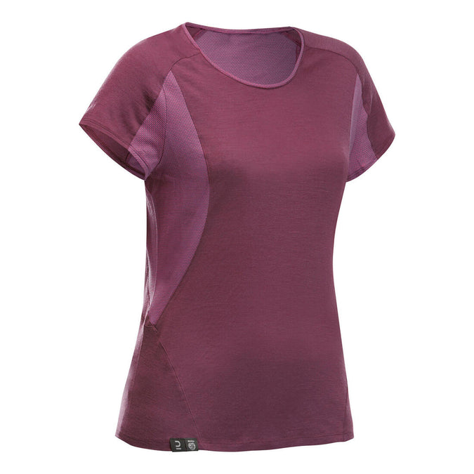 





T-shirt de trek manches courtes en laine mérinos - Femme - MT500, photo 1 of 8