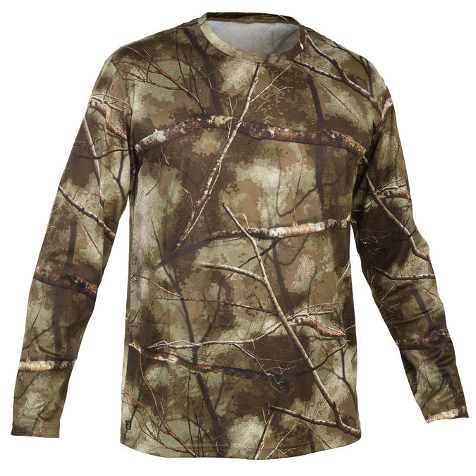 





T-SHIRT CHASSE MANCHES LONGUES 100 RESPIRANT CAMOUFLAGE FORET, photo 1 of 5