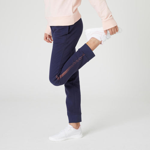 





Pantalon de jogging french terry droit coton enfant fille - 100 marine
