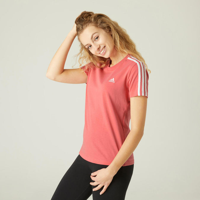





T-Shirt Adidas 100% Coton Fitness 3 Stripes ROSE, photo 1 of 6