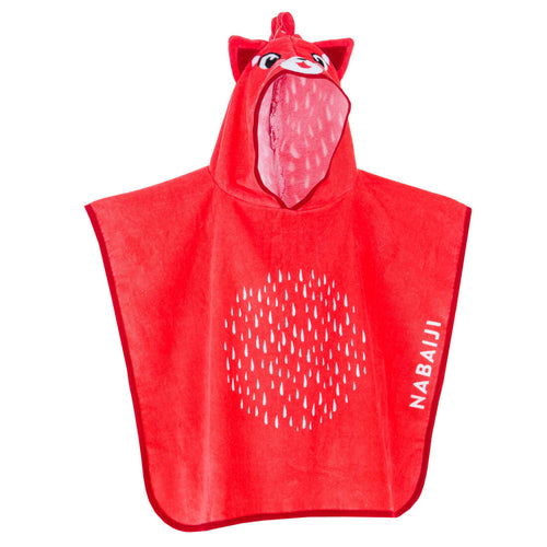





Poncho bébé / enfant avec capuche rouge imprimé PANDA ROUX