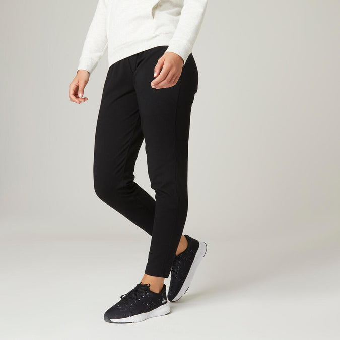 





Pantalon jogging fitness femme coton majoritaire coupe droite - 100 noir, photo 1 of 5